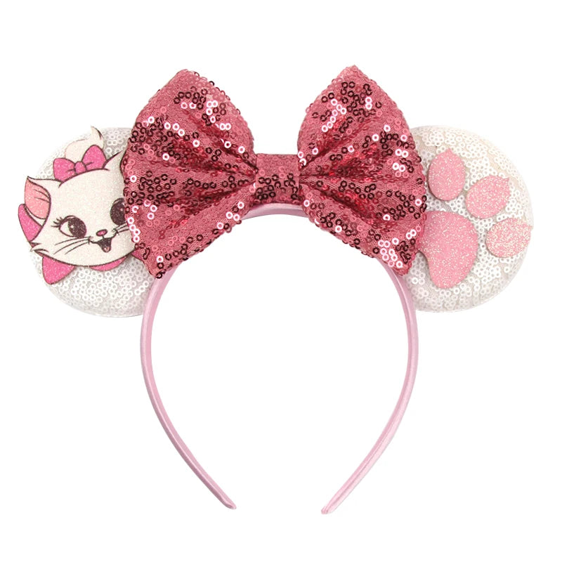 New Christmas Halloween Mouse Ears Headband Cartoon Sequin Bows Headband Birthday Party Princess Cosplay Costume For Women Ad