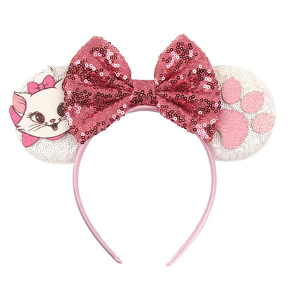 New Christmas Halloween Mouse Ears Headband Cartoon Sequin Bows Headband Birthday Party Princess Cosplay Costume For Women Ad
