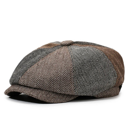 Unisex Casual Newsboy Hat for Travel, Shopping & Vacation - Retro Beret for Spring, Autumn & Winter - MULTI