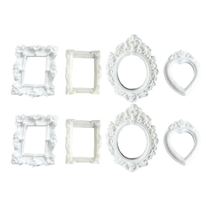 Vintage Resin DIY Shadow Box Frame Gold DIY Memory Display Frames Mini Photo Frames Gifts - White