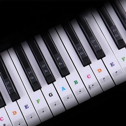 Transparent Piano Keyboard Stickers 49/54/61/88 Key Detachable Music Decal Notes Electronic Piano Piano Spectrum Sticker Symb