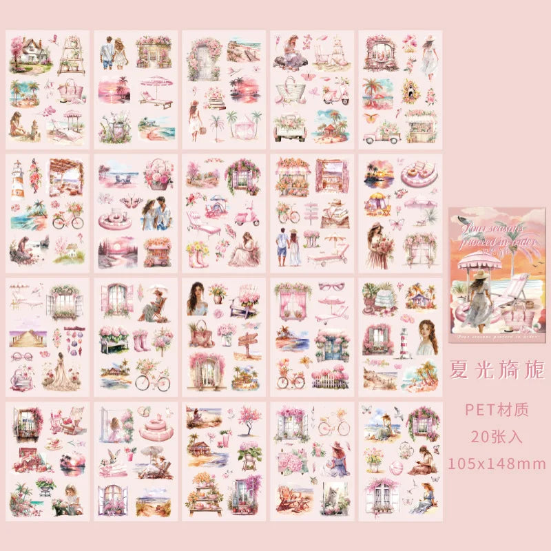 Stickers Book Landscape Decorative Decal Film Impression Seal For DIY Diary Planner Scrapbook Album School Supplies Stationer