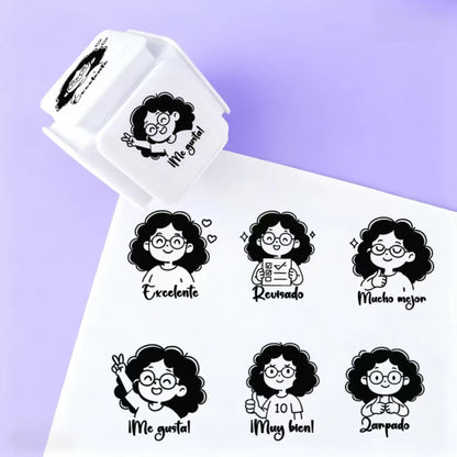 6 Patterns per Educational Teacher Stamps for School Personalized Custom Stamps for Professors and Educators in Spanish Engli