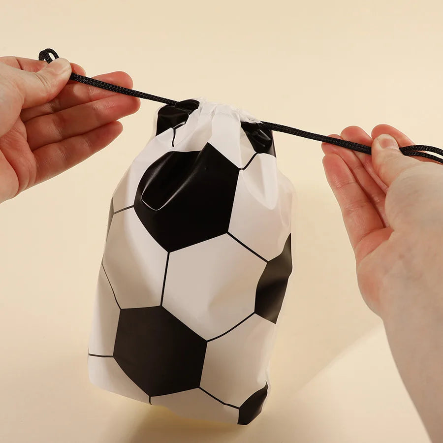 20Pcs Soccer Party Drawstring Bag Football Sport Theme Birthday Favors Treat Bag Gift for guests Team Celebration Decor Suppl