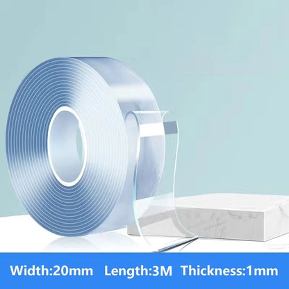 1/3/5M Double Sided Tape Transparent Acrylic Reusable Waterproof Adhesive Tracsless Tape Gadget Cinta Doble Cara Nano Tapes -