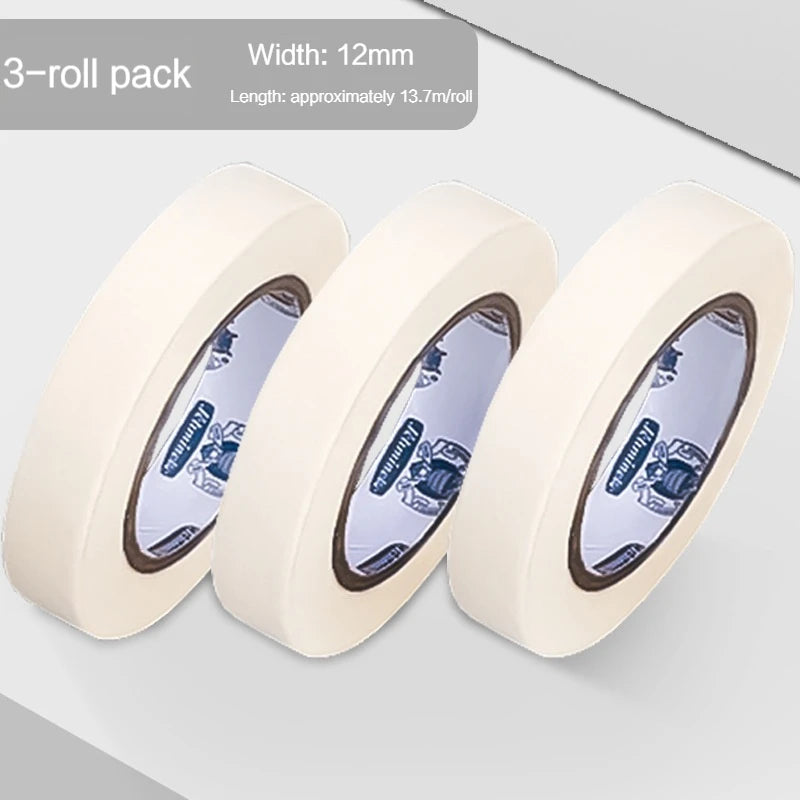 Watercolor Masking Washi Tape for Oil Painting Sketch Artist Paper Fixation Textured Paper Art Supplies 12/24/30mm - 3pcs 12m