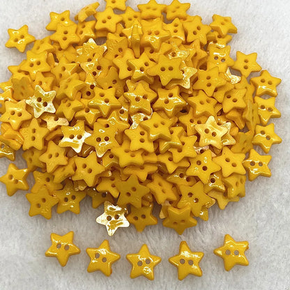 New 12mm---20mm Colours Five- Pointed Star with Two Eye Buttons Resin Sewing Buttons Diy Scrapbooking Multicolour