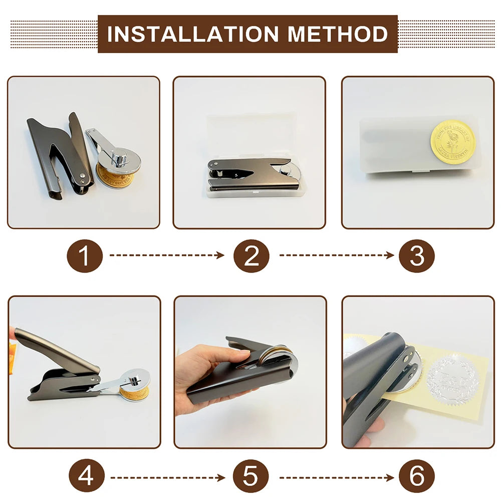 Embosser Stamp LOGO Customized Wedding Library Book Private Seals Customization Envelope Party Invitation Embossing Stamps DI