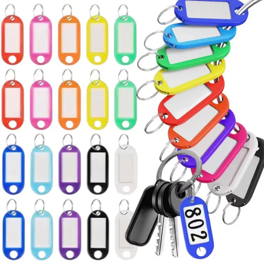 10/30/60pcs Colorful Plastic Tags Hotel Number Classification Card Key Tags Label Name Luggage Tag ID Name Tags With Split Ri