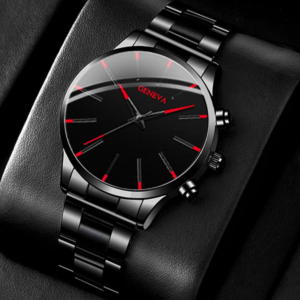 Stylish Men's Quartz Watch, Fashionable Business Men's Watch, Christmas, Halloween Gift - black
