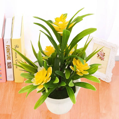 Artificial Flowers Plant Pot Simulate Fake Plastic Flowers Home Office Decor Gift Desktop Bonsai Wedding Party Balcony Orname