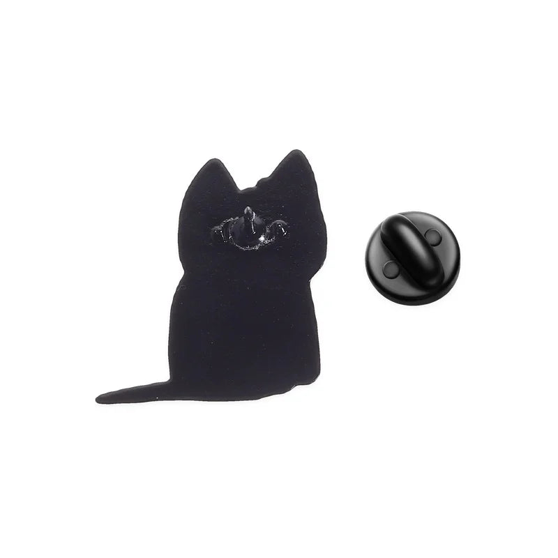 Cartoon Cat Nails, Black Cat Void Loading Enamel Pin, Cute Cat Brooch, Fun Animal Jewelry, Quirky Fashion Accessory, Gifts fo