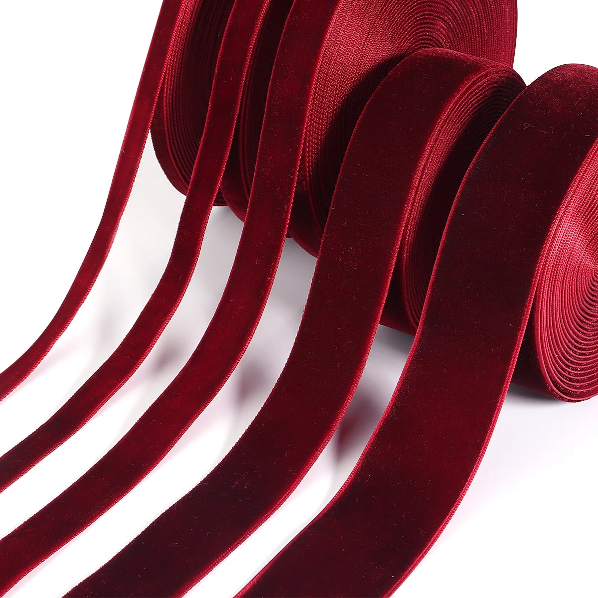 5/10 yards Wine Red Flocking Webbing Single Face Velvet Ribbons for DIY Clothing Handmade Gift Packaging Decorative Accessori