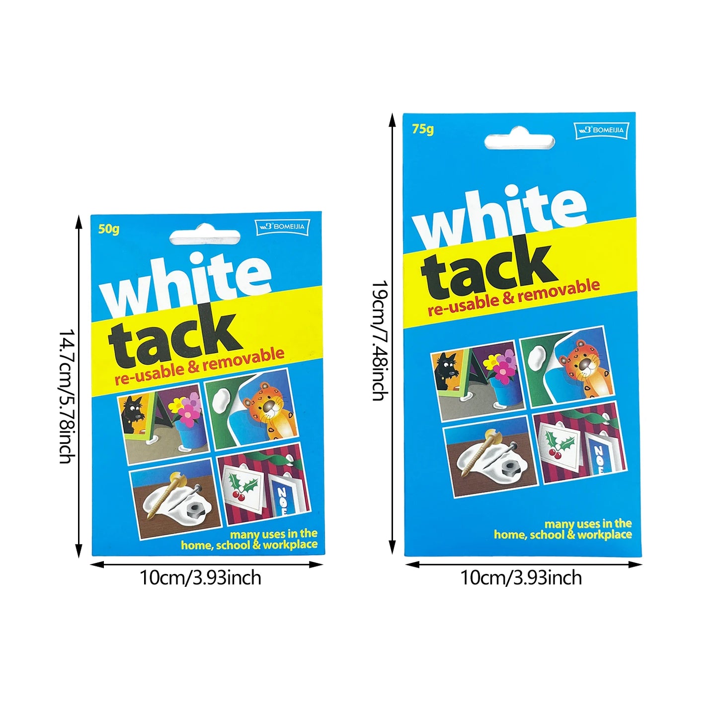 Removable Wall Safe White Tack Putty 50g/75g/100g/150g Reusable Non-Toxic Sticky Adhesive Tack for Posters Photos Party Use