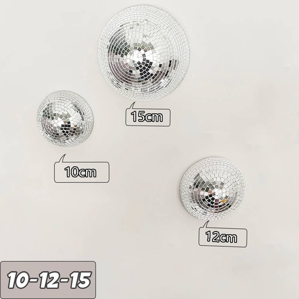 Wall Disco Ball Mirrored Designs Metallic Home Decor Mirror Ball Decoration For Wedding Disco Ball Semicircle Home Wall Art -