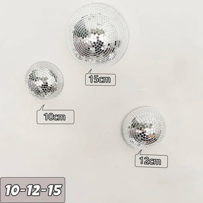 Wall Disco Ball Mirrored Designs Metallic Home Decor Mirror Ball Decoration For Wedding Disco Ball Semicircle Home Wall Art -