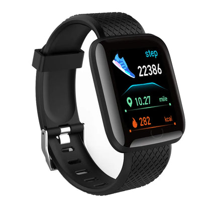 Multifunctional Smart Watch Men Women Bluetooth Connected Phone Music Player - 116Plus Black