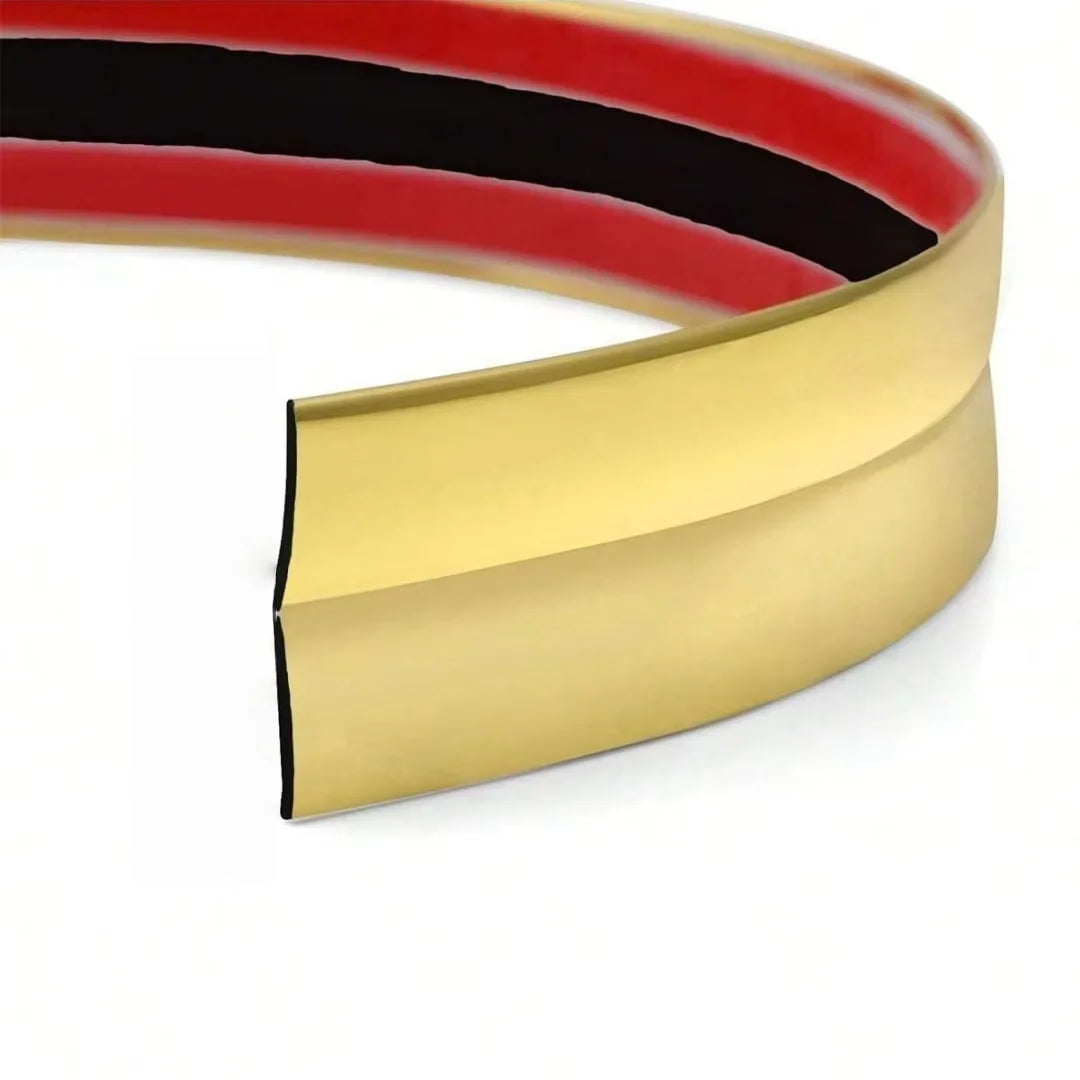 1pc 2cmx3m Self-Adhesive Decorative Trim Tape, PVC Wall Strip for Tile Edging & Corner Finishing - Gold