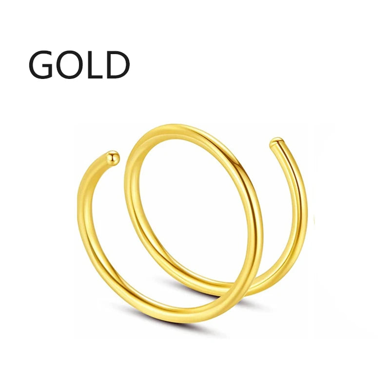 Women Fake Piercing Nose Ring Hoop Septum Non Piercing Nose Clip Rock HipHoop Stainless Steel Magnet Fashion Punk Body Jewelr