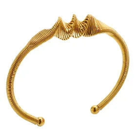 Stainless Steel With Zirconia Bracelet Bangle Simple Jewelry - B6 Gold
