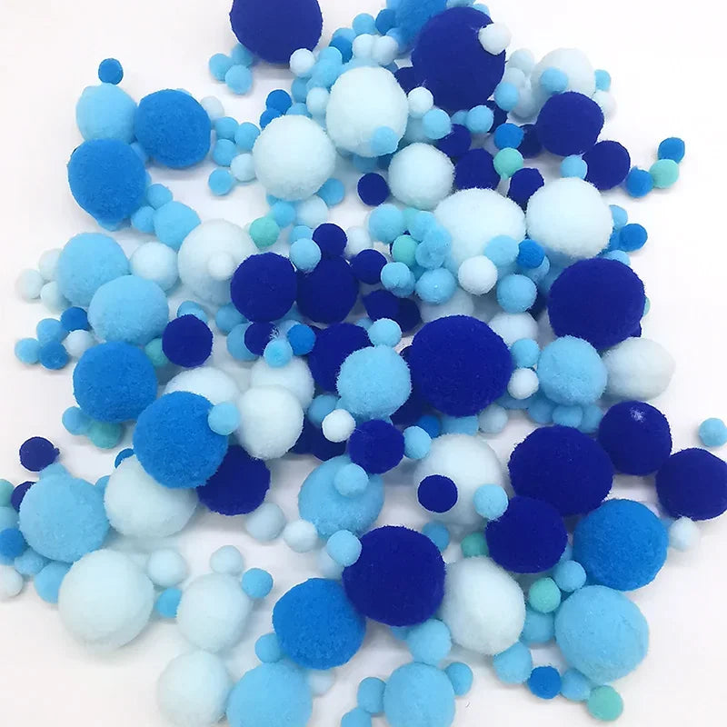 8-30mm Pom poms Multi-Colored Pompoms Soft Fluffy Puff Pompom Balls for Kid DIY Creative Craft Wedding Decor Sewing Supplies 