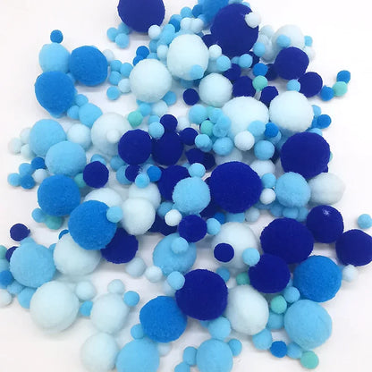 8-30mm Pom poms Multi-Colored Pompoms Soft Fluffy Puff Pompom Balls for Kid DIY Creative Craft Wedding Decor Sewing Supplies 