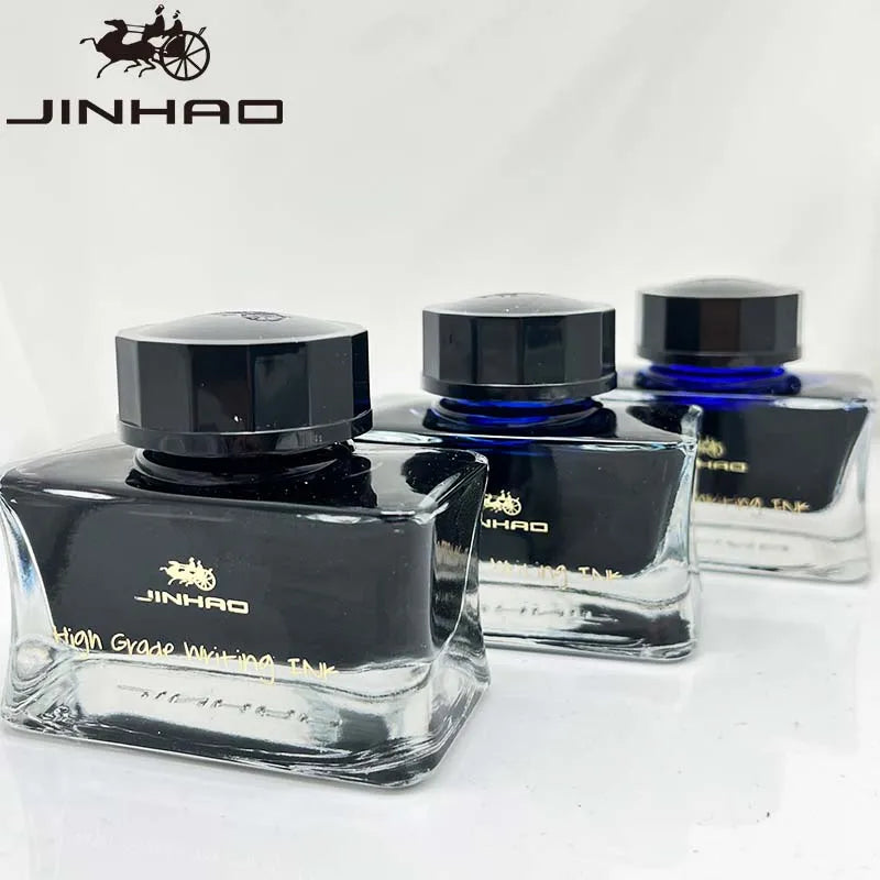 Jinhao Premium 50ml Fountain Pen Ink - Smooth Black/Blue/Blue Black Calligraphy Ink - Ideal for Writing and