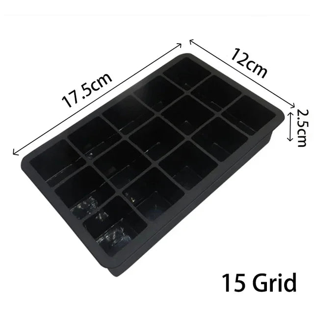 4/15 Grid Silicone Ice Cube Mold Big Square Ice Cube Tray Mold Ice Cube Maker Non-toxic Durable Bar Pub Wine Ice Blocks Maker