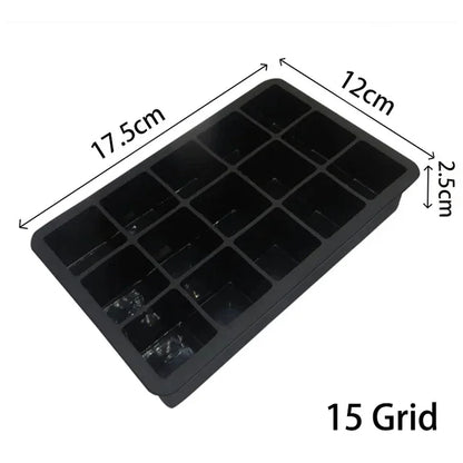 4/15 Grid Silicone Ice Cube Mold Big Square Ice Cube Tray Mold Ice Cube Maker Non-toxic Durable Bar Pub Wine Ice Blocks Maker