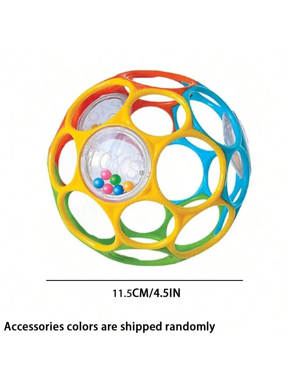 Soft Baby Grasping Ball Rattles with Bell Ball Early Education Educational Sensory Toy Random Color） - 11.5CM  3104