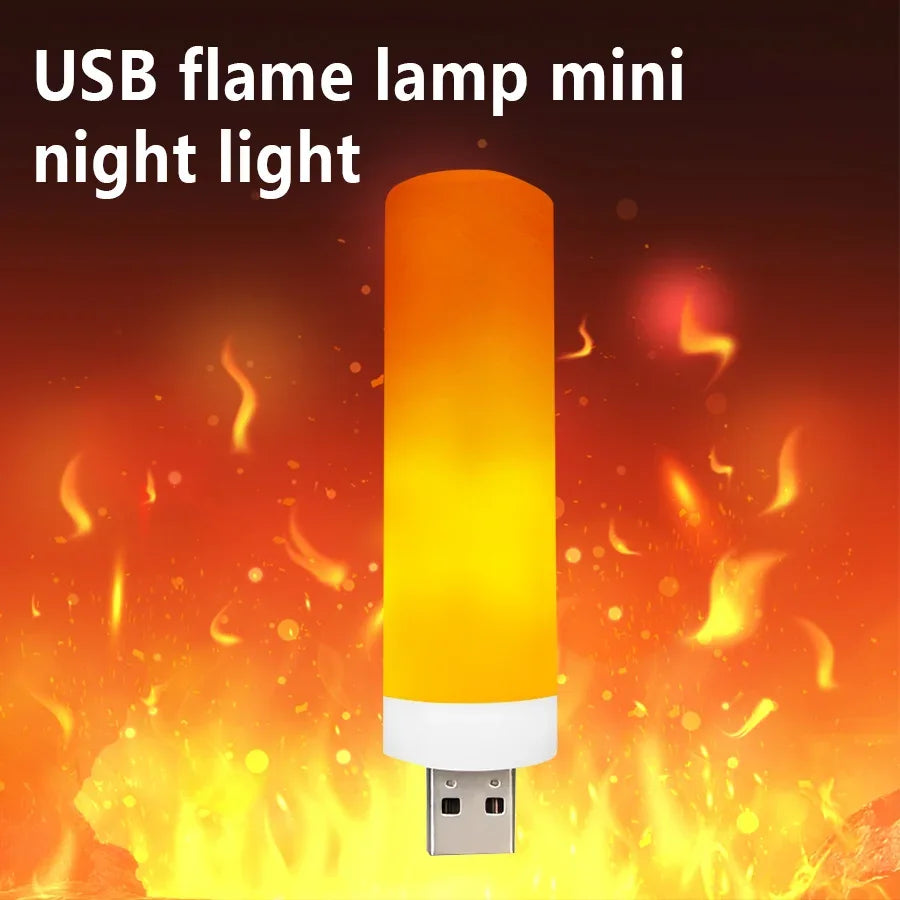 5V USB LED Flame Effect Light Bulbs USB Flame Lamp Candle Bulb Flameless Night Light Flickering Fire Bulb for Home Party Deco