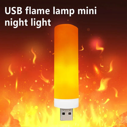 5V USB LED Flame Effect Light Bulbs USB Flame Lamp Candle Bulb Flameless Night Light Flickering Fire Bulb for Home Party Deco