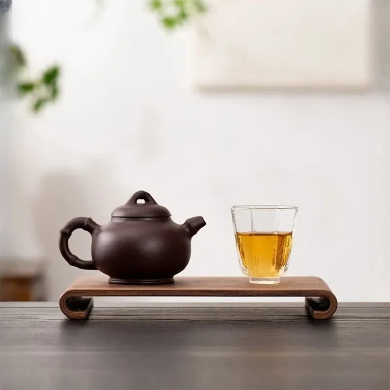 Creative rectangular wooden desktop display rack Hotel Home Coffee Table Decorative Plate Retro Style Heat-resistant Thick Tr