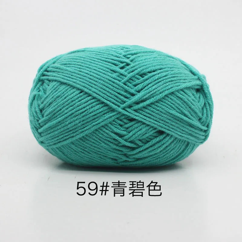 40-50g/Set 4ply Milk Cotton(80%) Knitting Yarn Needlework Dyed Lanas For Crochet Craft Sweater Hat Dolls At Low Price - 59