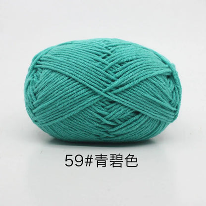 40-50g/Set 4ply Milk Cotton(80%) Knitting Yarn Needlework Dyed Lanas For Crochet Craft Sweater Hat Dolls At Low Price - 59