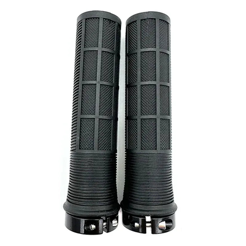 TPR Bicycle Grips Integrated Bike Handlebar Grips Aluminum Alloy Lock On Bicycle Handles Non-slip MTB Cuffs Mountain Bike Par