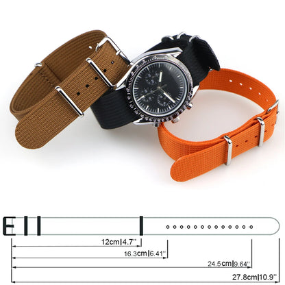 Ribbed Watch Strap 18mm 19mm 20mm 22mm 24mm Nylon Watch Straps Braid Ballistic Fabric Watchband Accessories for Military Band