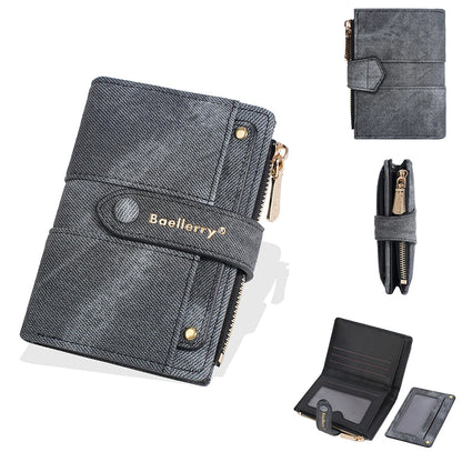 Baellerry New Fashion Women Short Wallets Zipper Coin Bags Top Quality Female Purse Coin Pocket Women's Detachable Card Clip 