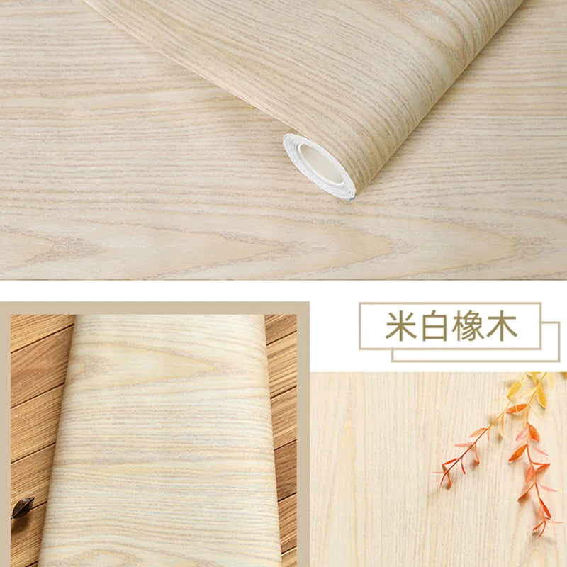 Wood Grain DIY Sticker PVC Self Adhesive Waterproof Wallpapers Renovation Furnitures Wall Stickers Home Decor Sticky Paper De