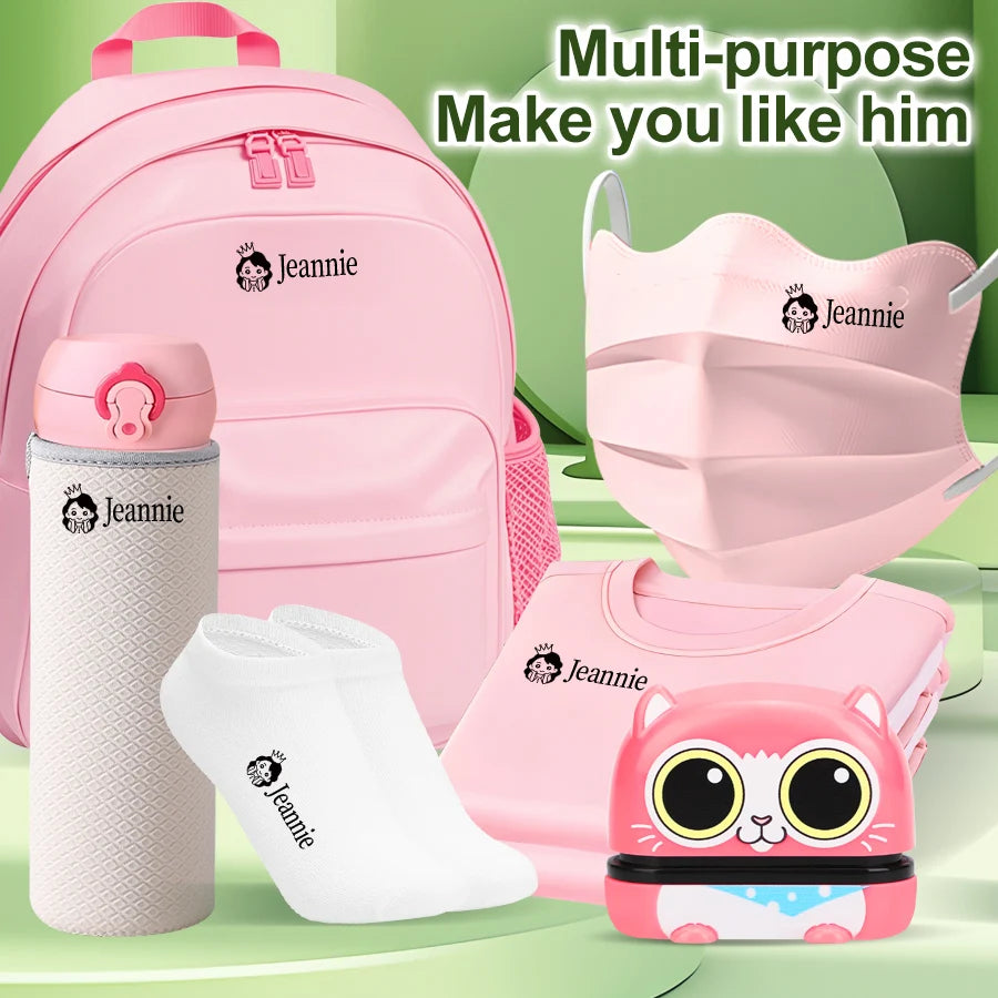 Personalized Name Stamp Set - Custom Waterproof Seal for Organizing Clothes,Shoe,School Supplies,Durable Back To School Gift