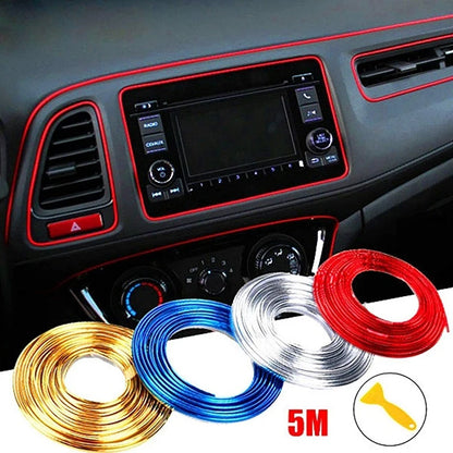 Car Interior Decoration Line Trim Door Center Console Gap Instrument Panel Decorative Line Chrome Glitter Modification Suppli