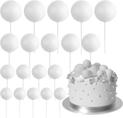 20-Piece Mini Balloon Cake Topper Decorations with Gold Ball Picks - Festive Cake Decor for Celebrations