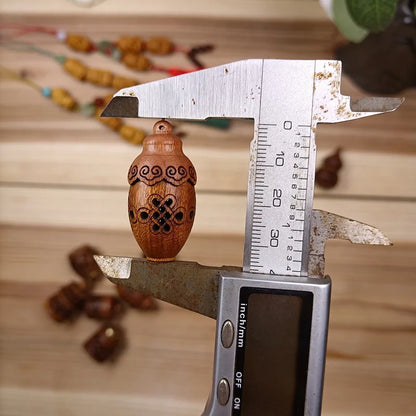 Wood Hollow Carved Aromatherapy Bottle Mini Vase Pagoda Car Hanging Decoration Fragrance Diffuser Bottle Sealed Jar Pendant -