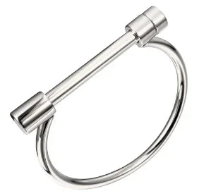 Stainless Steel With Zirconia Bracelet Bangle Simple Jewelry - B12 Silver
