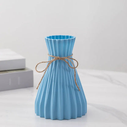 Creative Origami Vase European Pleated Vase Plastic Waist Folding Flower Vase Folding Paper Style Dry Flower Bottle Modern - 