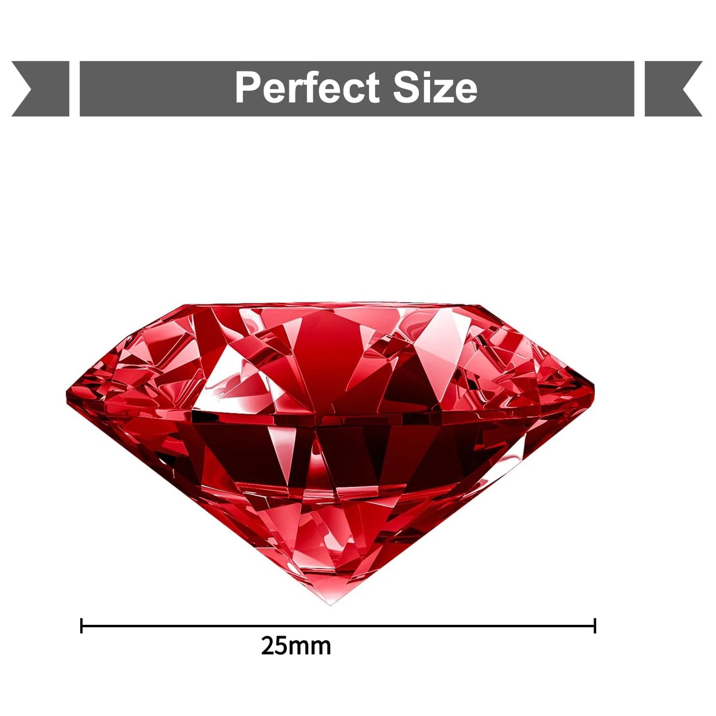 10pcs 25mm Crystal Diamond Multicolor,Home Decor Wedding Decorations for Kid Birthday Table Setting, Diamond Shaped Paperweig