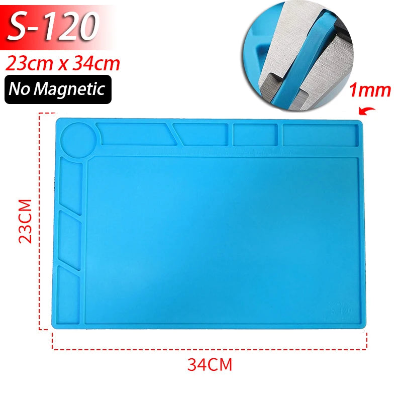 Soldering Station Mat Silicone Work Mat Heat Resistant 932°F Anti-Static - S120