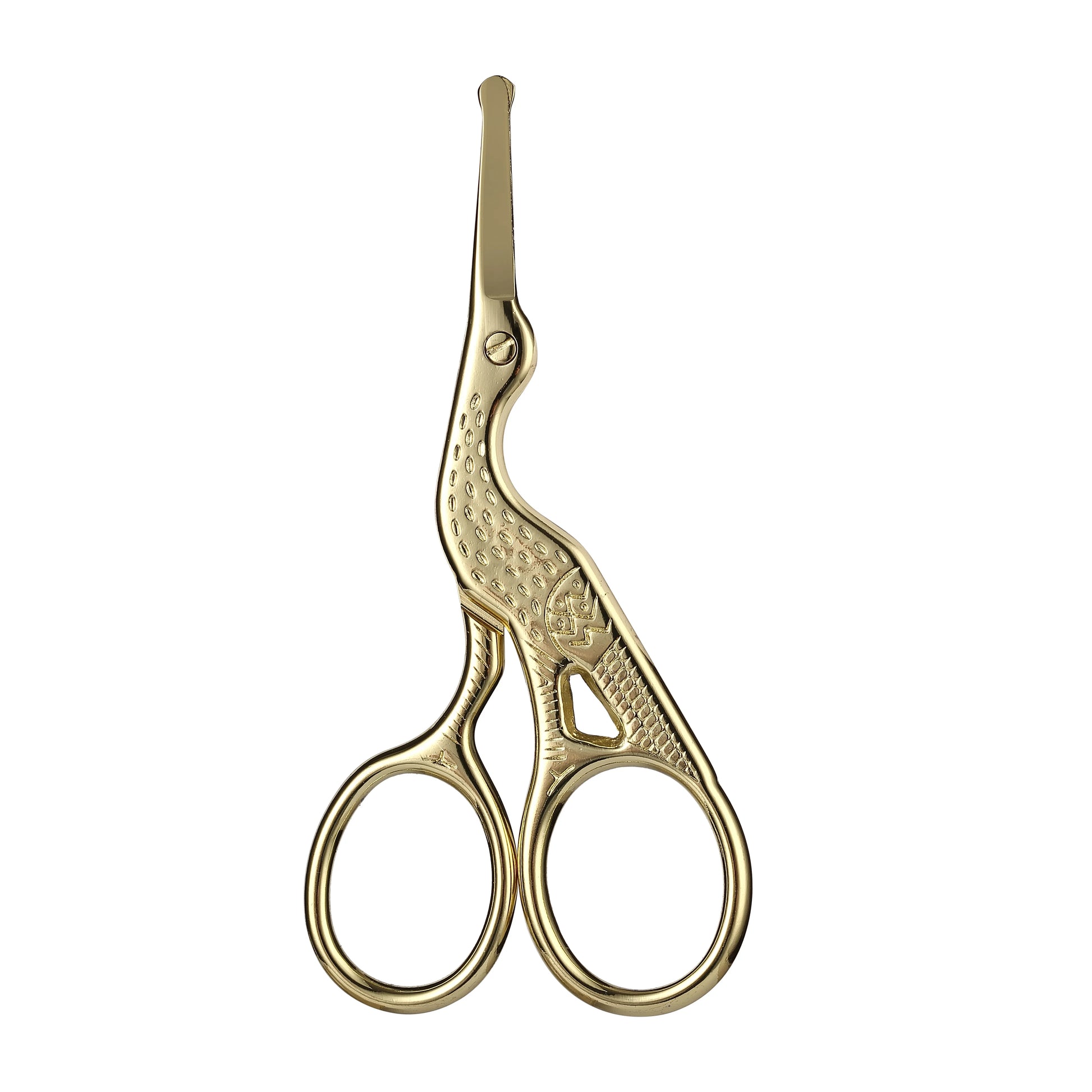 Round Head Stainless Steel Nose Hair Scissors Stork Type BeautyScissors For Eyebrows Nose Hair Beard Ear Hair Eyebrow Scissor