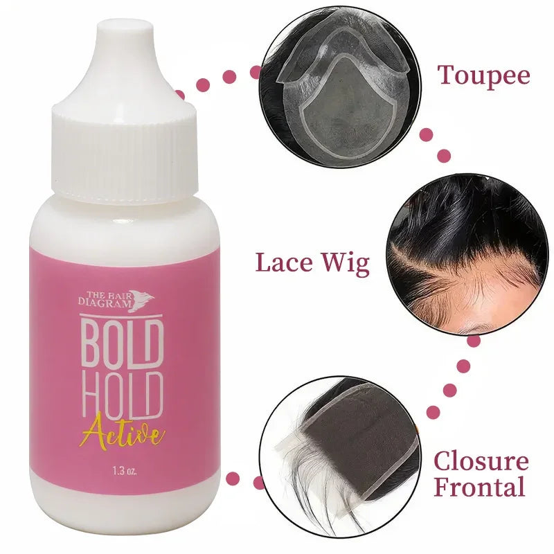 37g Lace Wig Glue, Waterproof Adhesive with Water-Based Formula. Mild and Non-Irritating, Quick-Drying, Firmly Secures Wigs, 