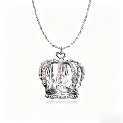 Elegant Crown Pendant Necklace Large Clavicle Chain Sweater Chain Fashion Jewelry Accessory Multiple Colors for Women Girls G